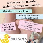 Free baby groups poster from the Nursery in Portishead