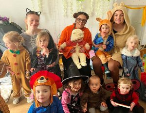 Children at the Nursery in Portishead celebrate world book day in 2024